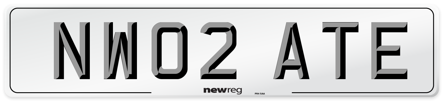 NW02 ATE Number Plate from New Reg